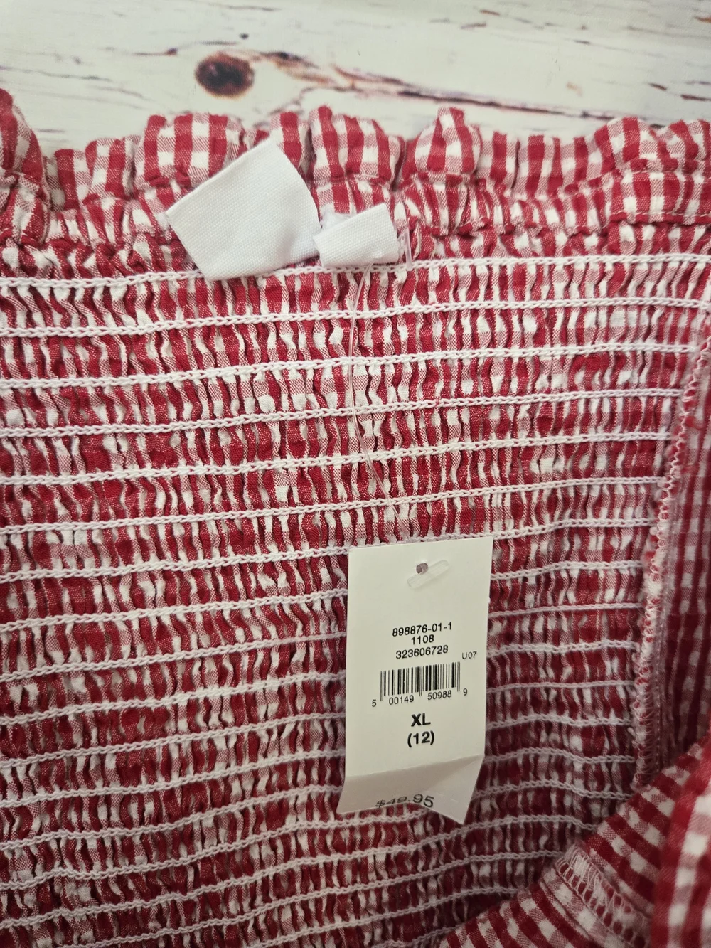 NWT Gap Kids Girls Red Gingham Ruffle Dress Size XL 12